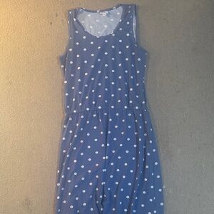 LuLaRoe Blue Polka Dot Asymmetrical Dress